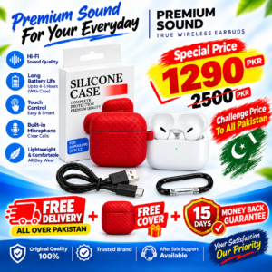 High Quality Airpods pro 2 with Free Cover  + Free Delivery 4 Days Bettery Timing 15 Days Money Back Guarantee